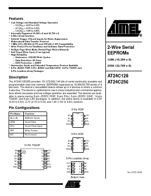 AT24C128W-10SC-2.7 Datasheet PDF Atmel Corporation