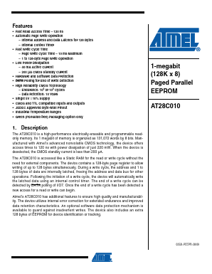 AT28C010-12JU Datasheet PDF Atmel Corporation
