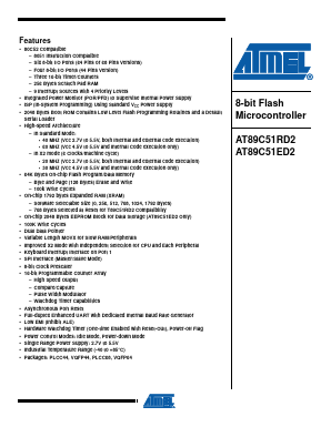 89C51ED2 Datasheet PDF Atmel Corporation