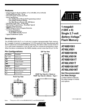 AT49BV001T-12VI Datasheet PDF Atmel Corporation