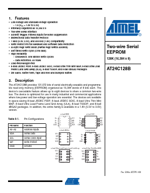AT24C128BD3-DH-T Datasheet PDF Atmel Corporation
