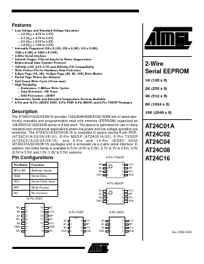 AT24C01A-10MI-1.8 Datasheet PDF Atmel Corporation