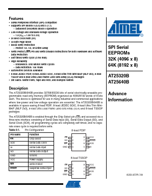 AT25640B-TH-T Datasheet PDF Atmel Corporation