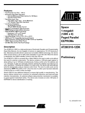 AT28C010-12DK Datasheet PDF Atmel Corporation