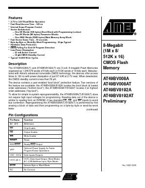 AT49BV008AT-90CI Datasheet PDF Atmel Corporation