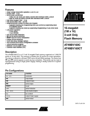 AT49BV160CT Datasheet PDF Atmel Corporation