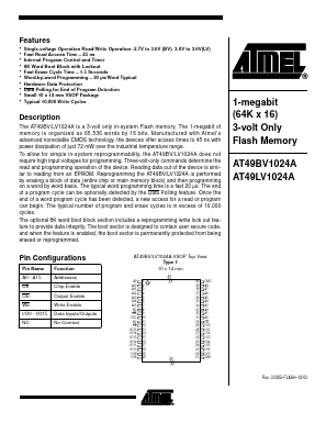 AT49LV1024A Datasheet PDF Atmel Corporation
