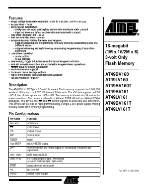 AT49BV160T Datasheet PDF Atmel Corporation