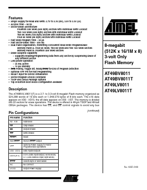 AT49LV8011 Datasheet PDF Atmel Corporation