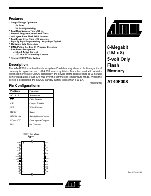 AT49F008-15TC Datasheet PDF Atmel Corporation