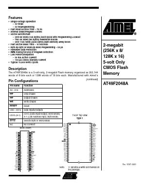 AT49F2048A-70TC Datasheet PDF Atmel Corporation