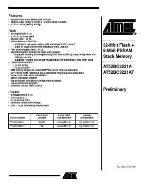 AT52BC3221A Datasheet PDF Atmel Corporation