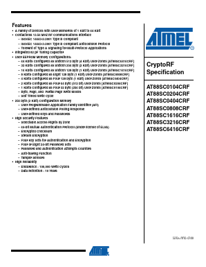 AT88SC0104CRF Datasheet PDF Atmel Corporation