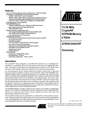 AT88SC0404CRF-MR1 Datasheet PDF Atmel Corporation