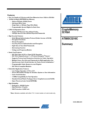 AT88SC3216C Datasheet PDF Atmel Corporation
