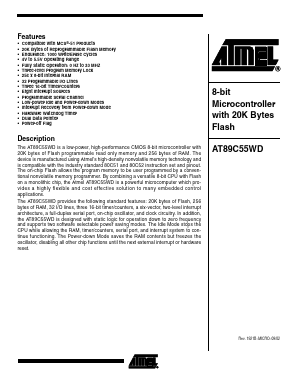 AT89C55WD-33PC Datasheet PDF Atmel Corporation