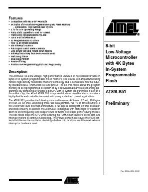 AT89LS51-16JI Datasheet PDF Atmel Corporation