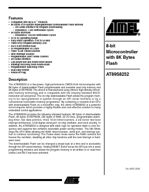 AT89S8252-24JI Datasheet PDF Atmel Corporation