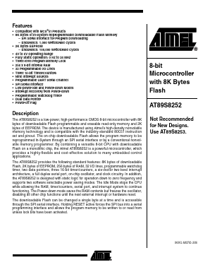 AT89S8252-24PI Datasheet PDF Atmel Corporation