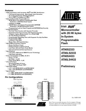 AT90LS4433 Datasheet PDF Atmel Corporation