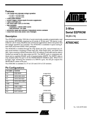AT93C46C-10SI-2.5 Datasheet PDF Atmel Corporation