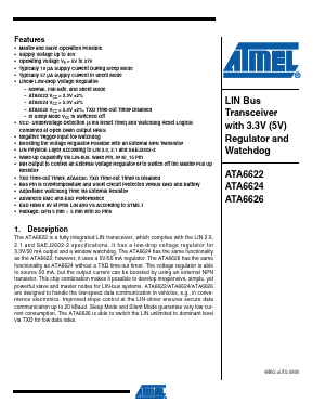 ATA6622-PGPW Datasheet PDF Atmel Corporation