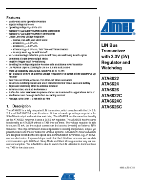 ATA6622C-PGQW Datasheet PDF Atmel Corporation