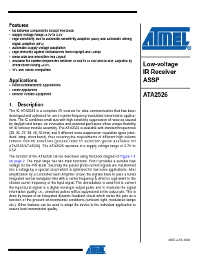 ATA2526 Datasheet PDF Atmel Corporation