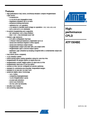 ATF1504BE-7AU44 Datasheet PDF Atmel Corporation