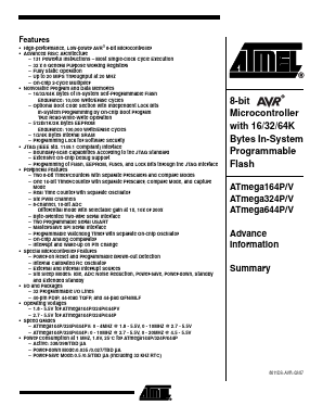 ATMEGA324P Datasheet PDF Atmel Corporation