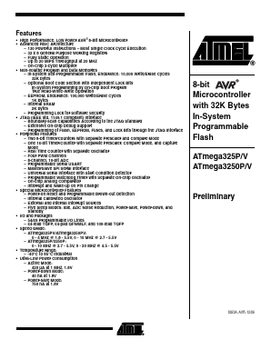 ATMEGA325PV Datasheet PDF Atmel Corporation