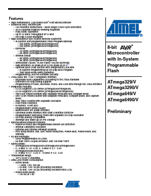 ATMEGA329-16MI Datasheet PDF Atmel Corporation