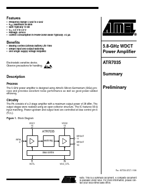 ATR7035-PES Datasheet PDF Atmel Corporation