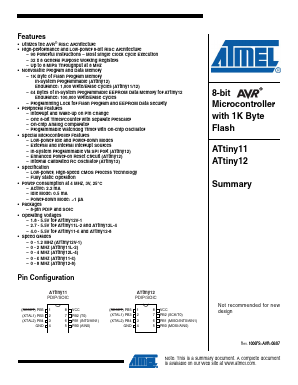 ATTINY12-8PI Datasheet PDF Atmel Corporation