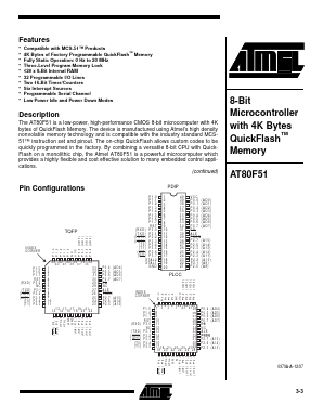 AT80F51-12AC Datasheet PDF Atmel Corporation