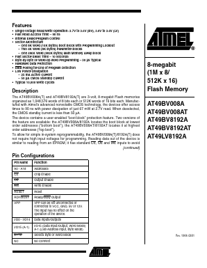 AT49BV008AT-12CI Datasheet PDF Atmel Corporation