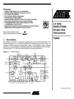 T2803-PLQW Datasheet PDF Atmel Corporation