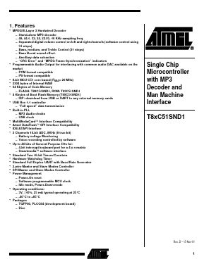 T89C51SND1-SR Datasheet PDF Atmel Corporation