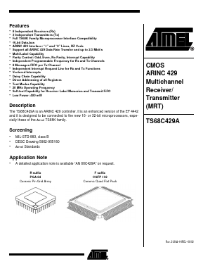 TS68C429A Datasheet PDF Atmel Corporation