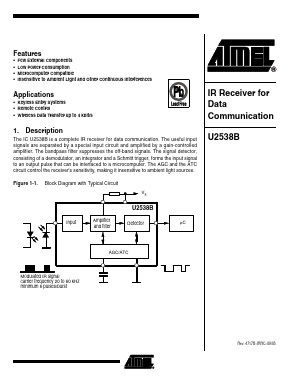 U2538B-MFPG3Y Datasheet PDF Atmel Corporation