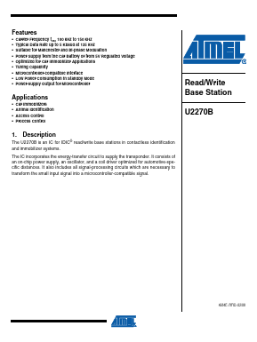 U2270B-MFPG3Y Datasheet PDF Atmel Corporation