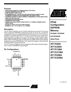 AT17LV256A-10JI Datasheet PDF Atmel Corporation