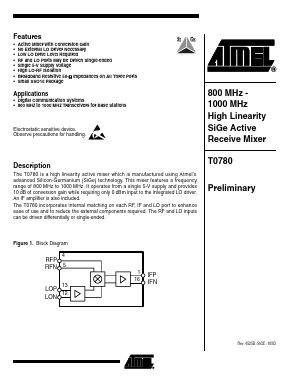 T0780-6C Datasheet PDF Atmel Corporation