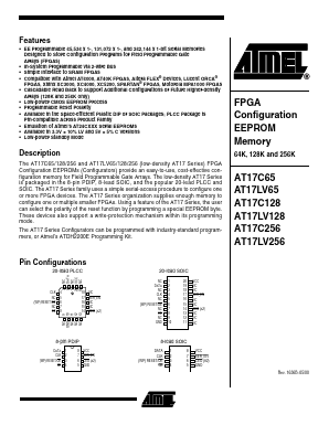 AT17LV256-10JI Datasheet PDF Atmel Corporation