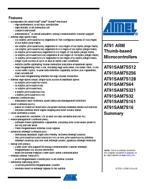 AT91SAM7S321 Datasheet PDF Atmel Corporation