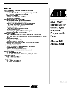 ATMEGA8515L-8PI Datasheet PDF Atmel Corporation