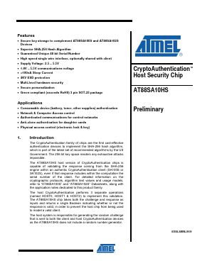 AT88SA10HS Datasheet PDF Atmel Corporation