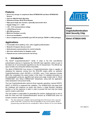 AT88SA10HS-TSU-T Datasheet PDF Atmel Corporation