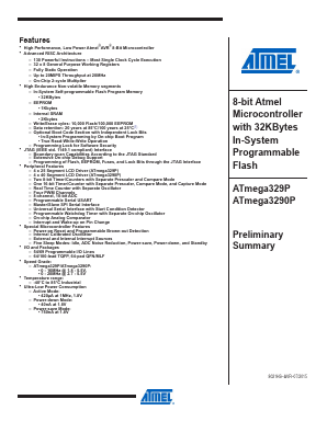 ATMEGA329P-20MN Datasheet PDF Atmel Corporation