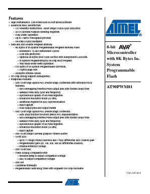 AT90PWM81 Datasheet PDF Atmel Corporation
